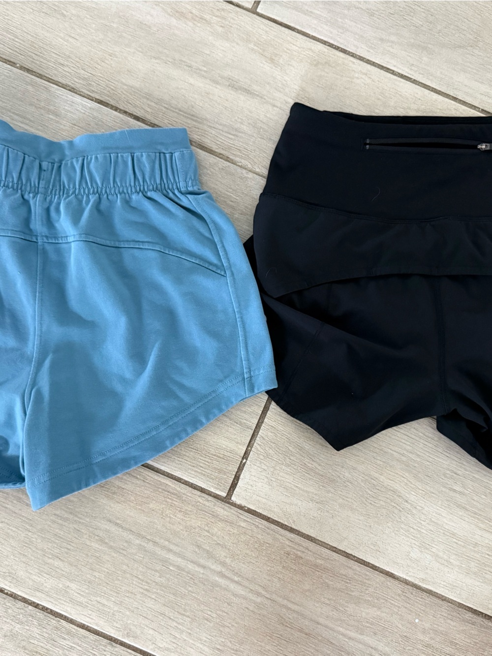 lululemon athletica Light Blue and Black Women’s Athletic Shorts Duo